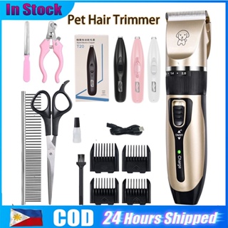 Electric Pet Razor Rechargeable Cat Dog Hair Trimmer Grooming Kit Clipper Electrical Shaver Comb Set