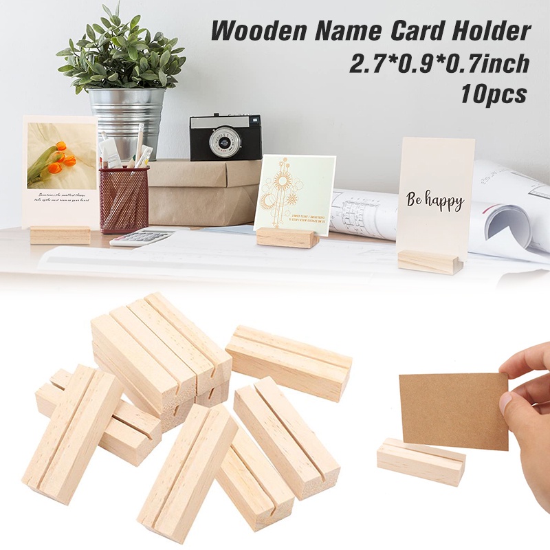10Pcs Wooden Name Card Photo Holder Picture Holders Sign Holders Party