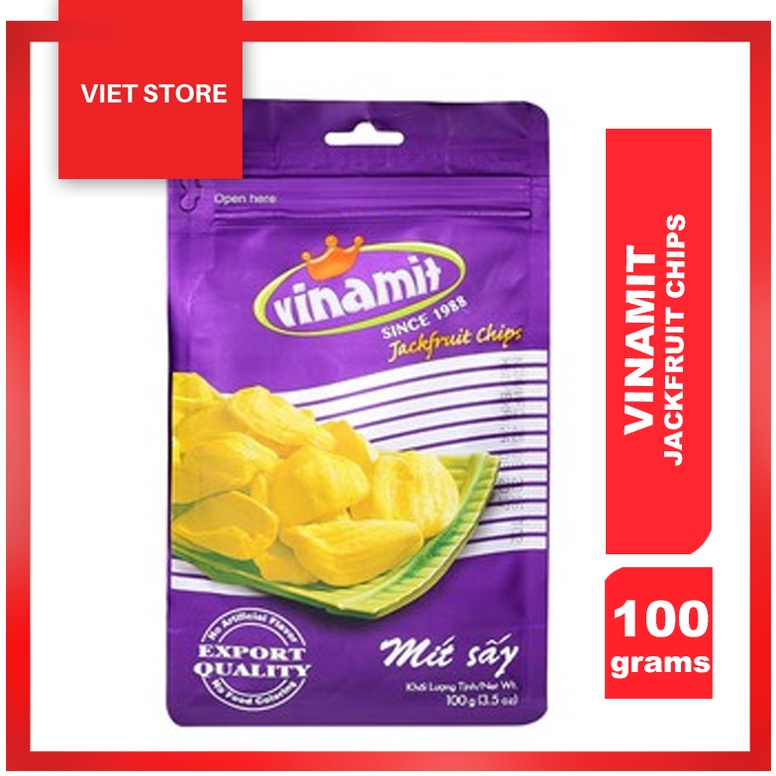 Viet Store Vinamit Dried Jackfruit Chips Ready to Eat Pure and Natural