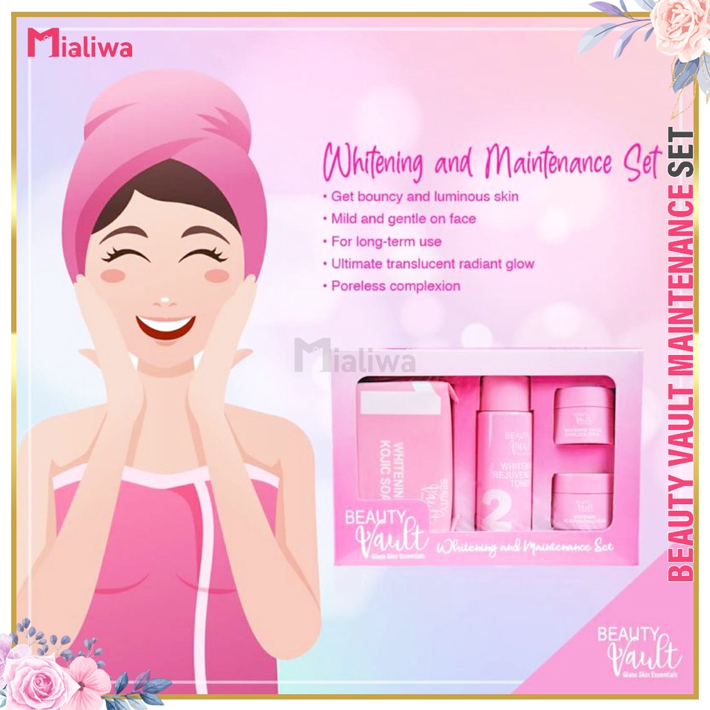 Beauty Vault Rejuvenating Set, Maintenance, Lumina Glow Pampaputi, Kojic Toner Sunscreen Night Cream