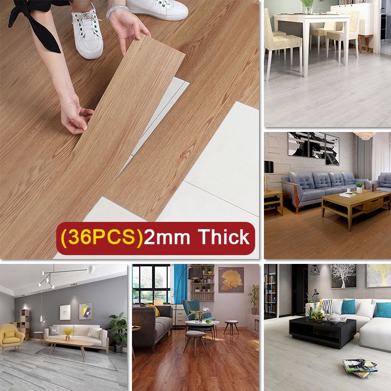 91X15cm 36pcs 3D vinyl Wood Floor Sticker Linoleum PVC waterproof Flooring Sticker Tiles Floor
