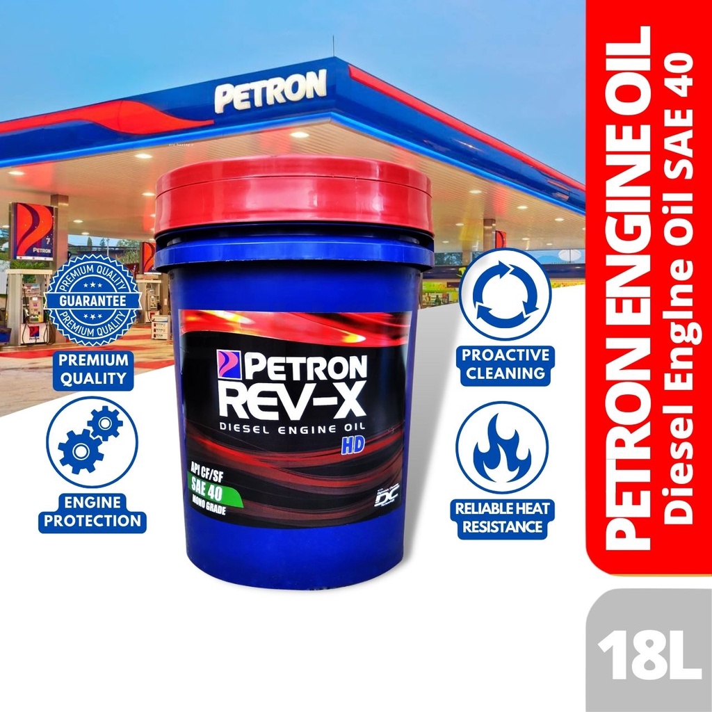 Petron Rev X Hd 40 Diesel Engine Oil Sae 40 18 Liters Pail 6034