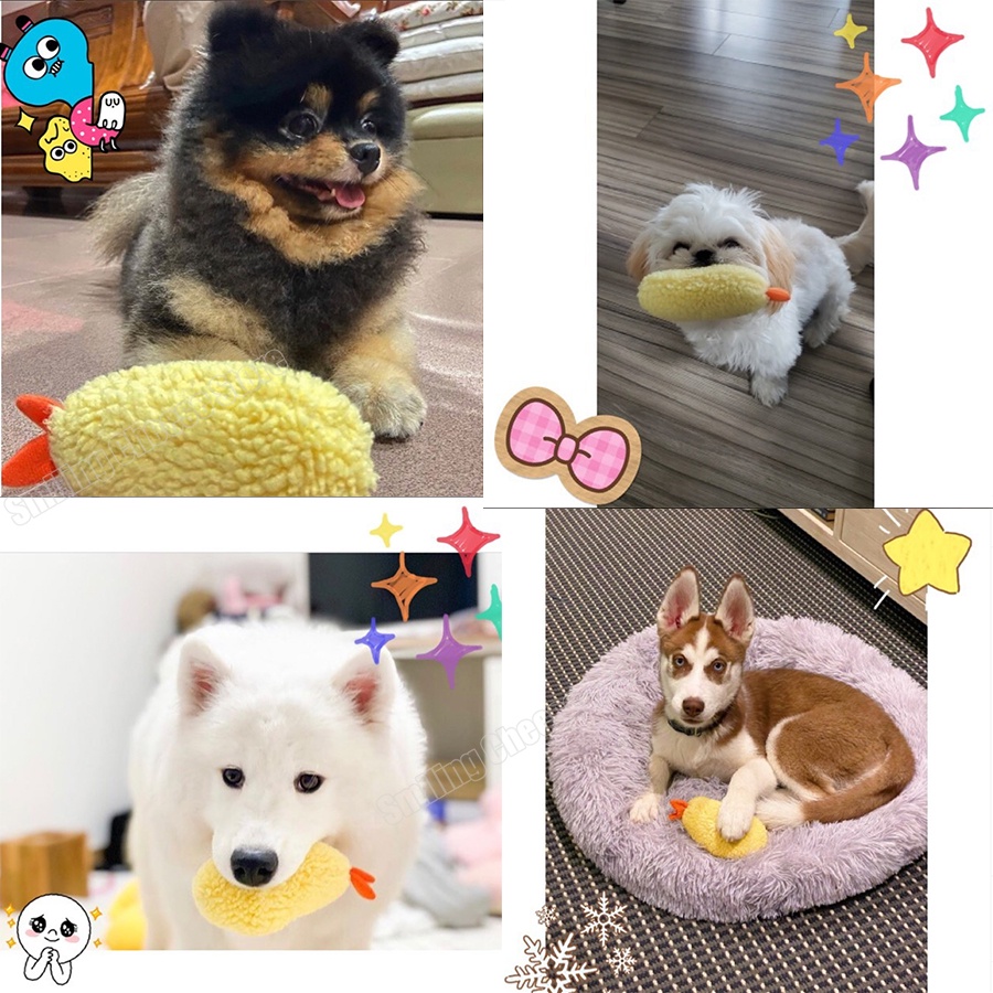 In stockfree shipping◊Japanese Fried Shrimp Tempura Dog Pet Chew Bite Squeaky Toy Cute Stuffed For