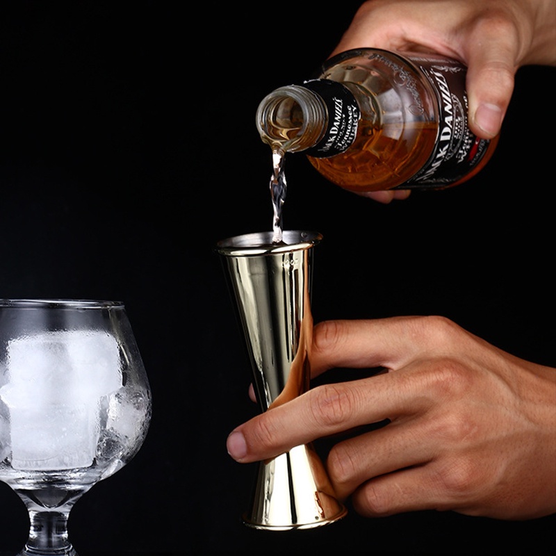 Cocktail Bar Jigger Stainless Steel Japanese Design Jigger Double Spirit Measuring Cup For Home Bar