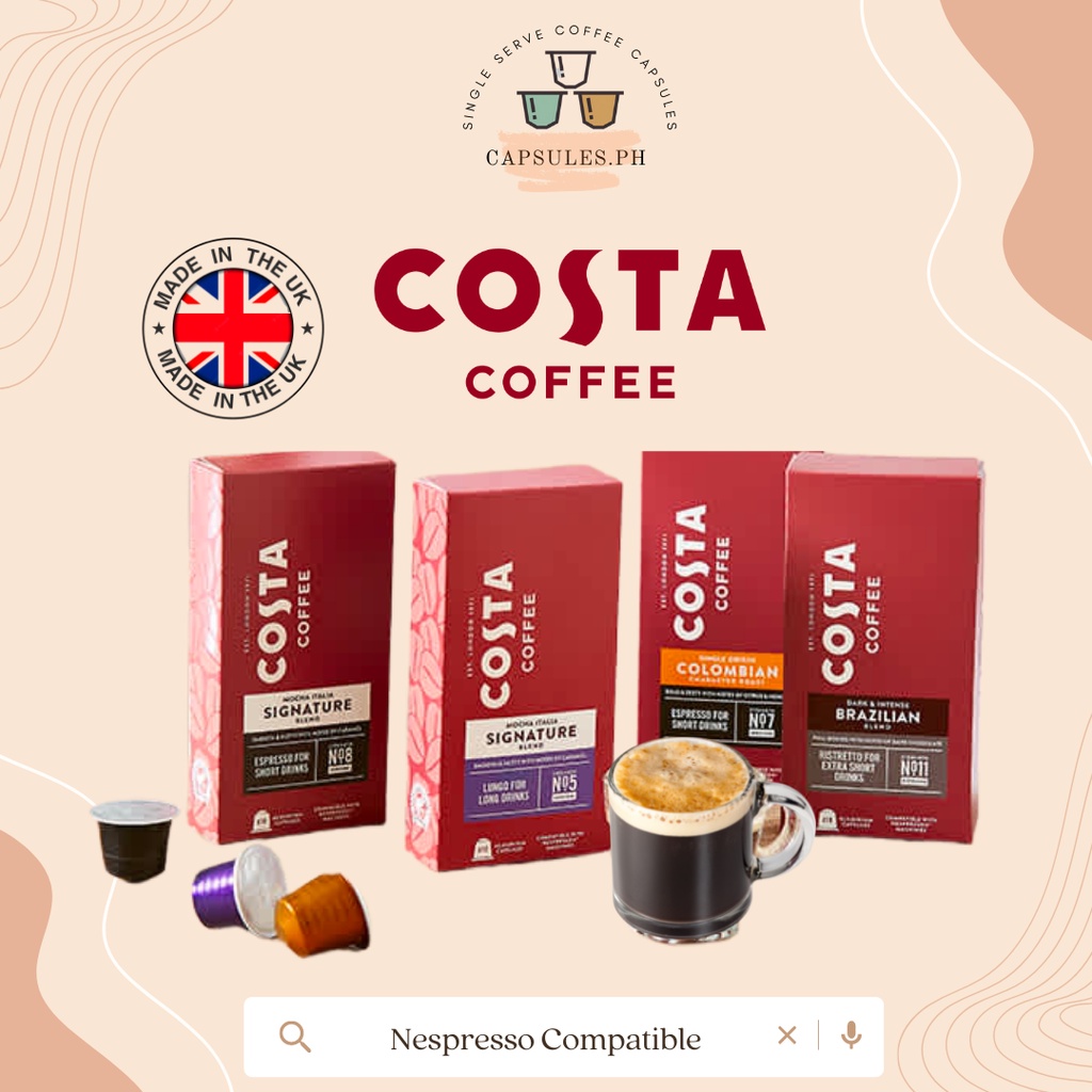 Costa Nespresso Compatible Coffee Capsules 10's Shopee Philippines