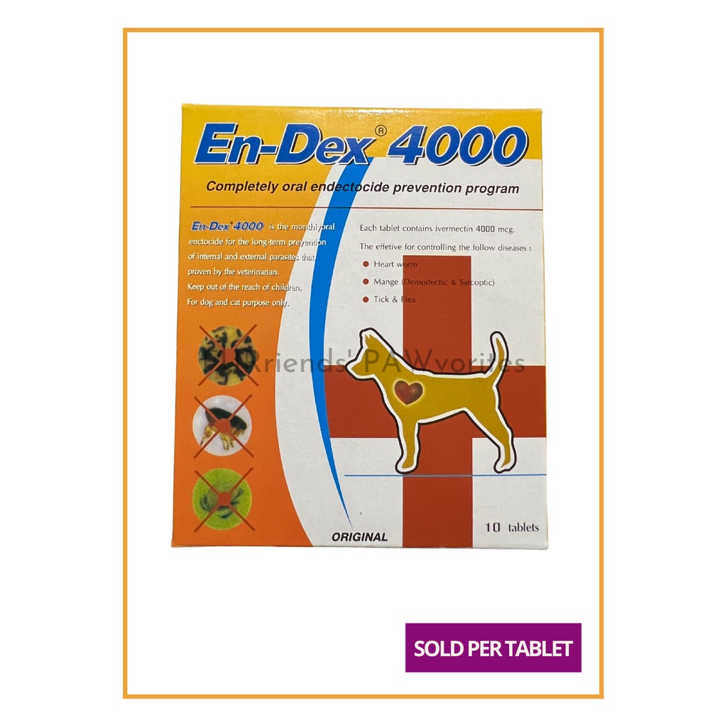 Endex 4000 (Heartworm, Mange, Tick & Flea Control for Cats and Dogs