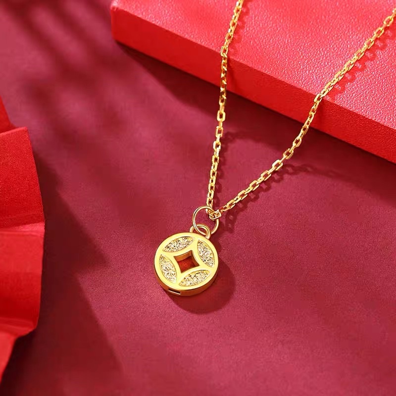 Hk 24k Gold Pawnable Lucky coin Pendant lightweight | Shopee Philippines