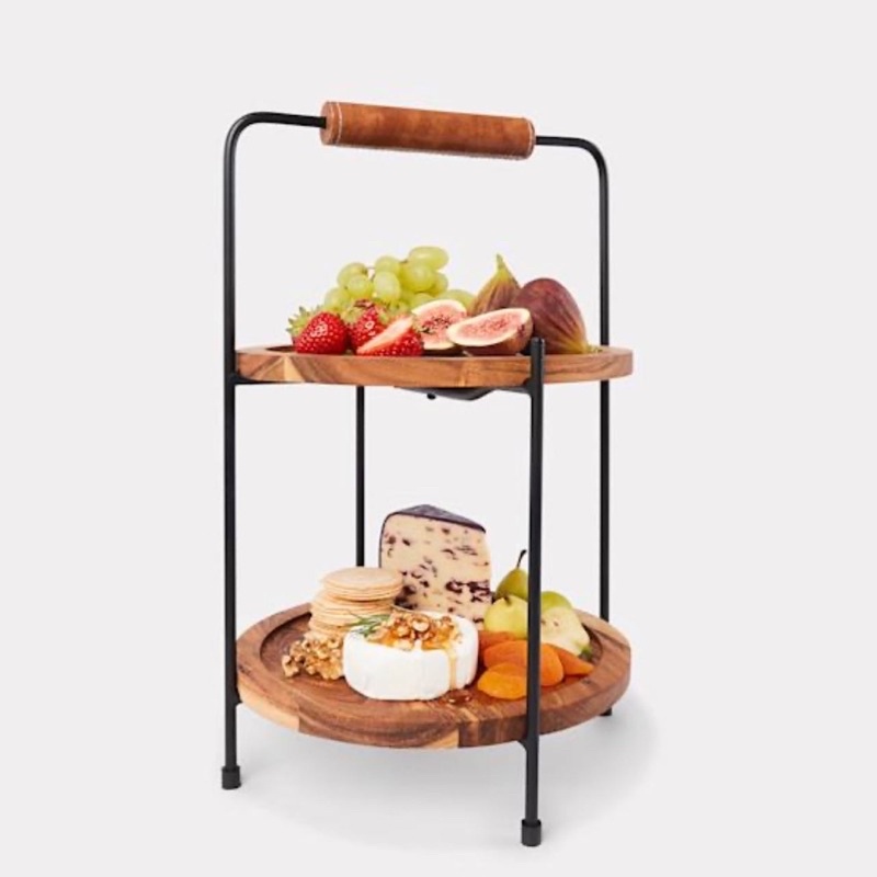 Anko 2 Tier Stand With Round Serving Boards Shopee Philippines