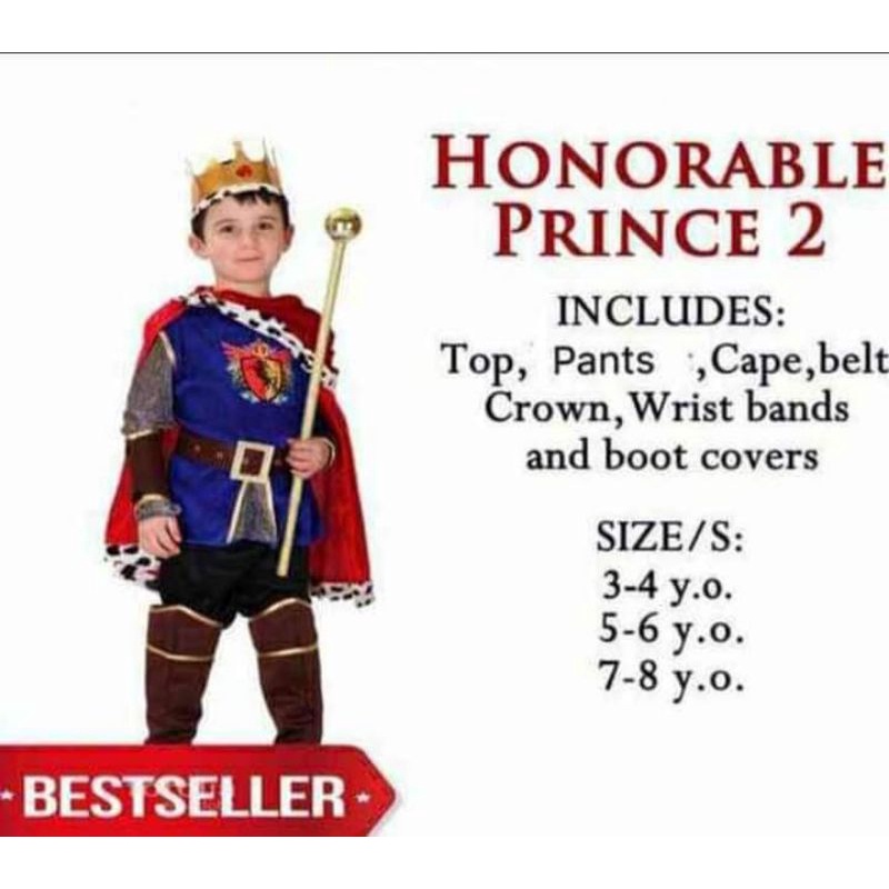 Prince Costume for Kids Honorable Prince Costume Set Shopee Philippines