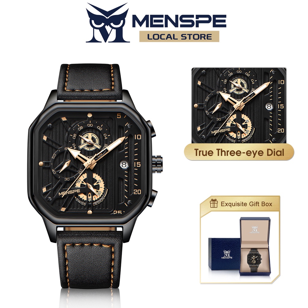 MENSPE Watch for Men Water Proof Original Watch Quartz Leather Men