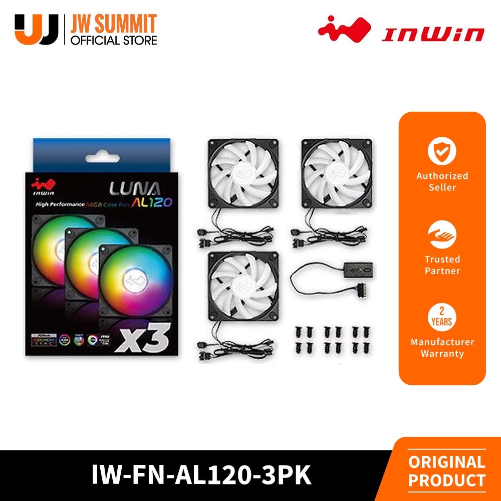 Inwin Luna AL120 Addressable RGB Triple Pack Chassis Fan (IW-FN-AL120 ...