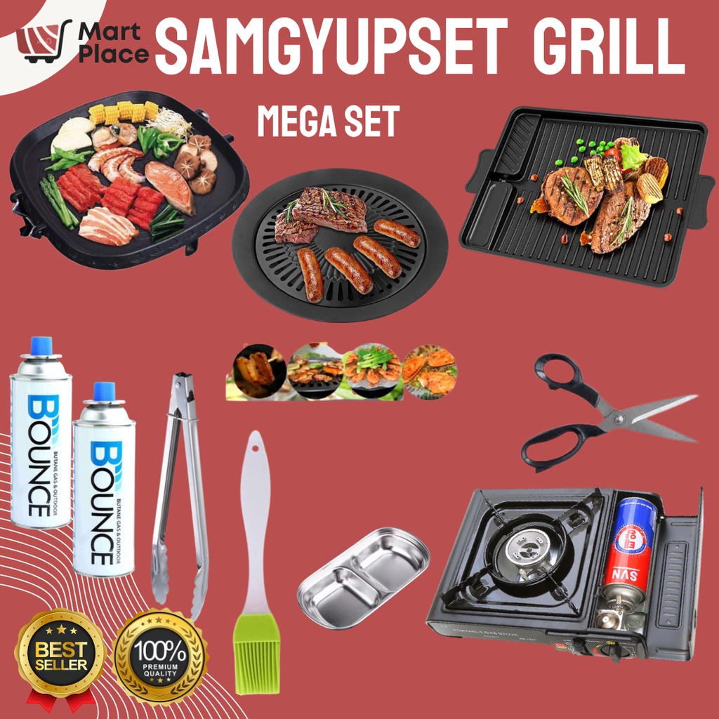 ON SALE l Korean BBQ Authentic Mega Set Korean Samgyupsal Grill Pan