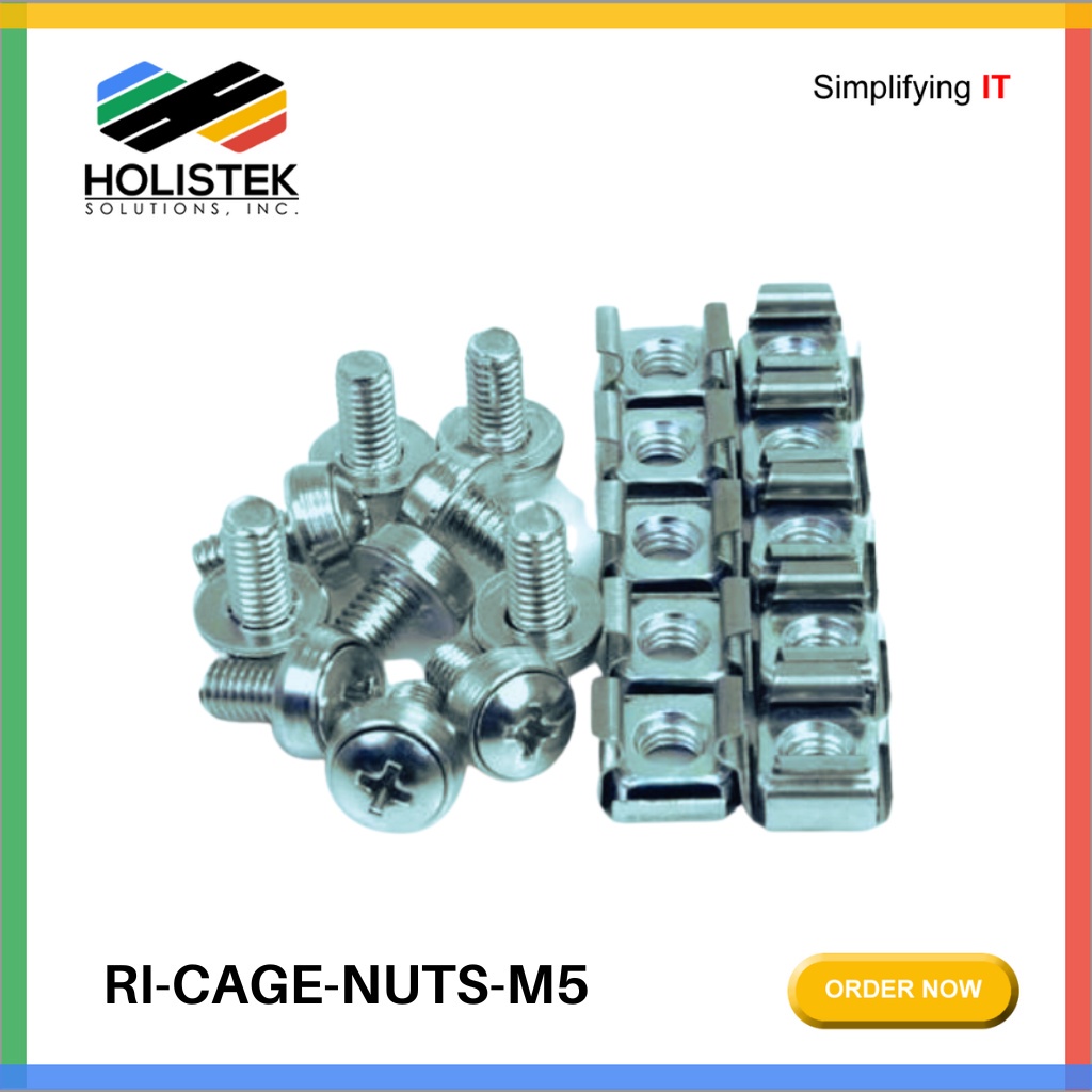 Cagenuts M5 Rack Mounting Cagenuts and Screws for Server Racks/ (10 sets per pack