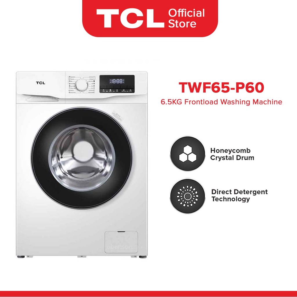 TCL 6.5KG Front Load Inverter Washing Machine TWF65P60 (HydroActive