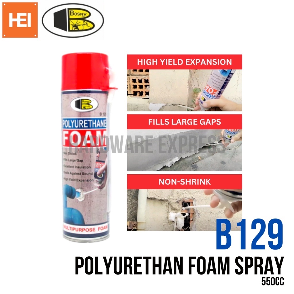 BOSNY Polyurethane Expanding Foam Spay B129 500cc. | Shopee Philippines