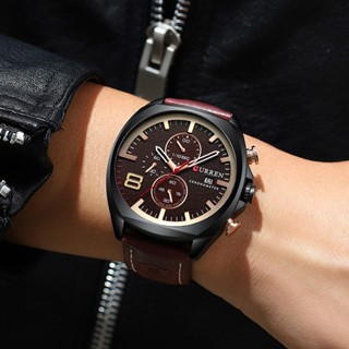 CURREN Men Watches Military Sports Waterproof Leather Watch Chronograph Quartz Clock g shock #6