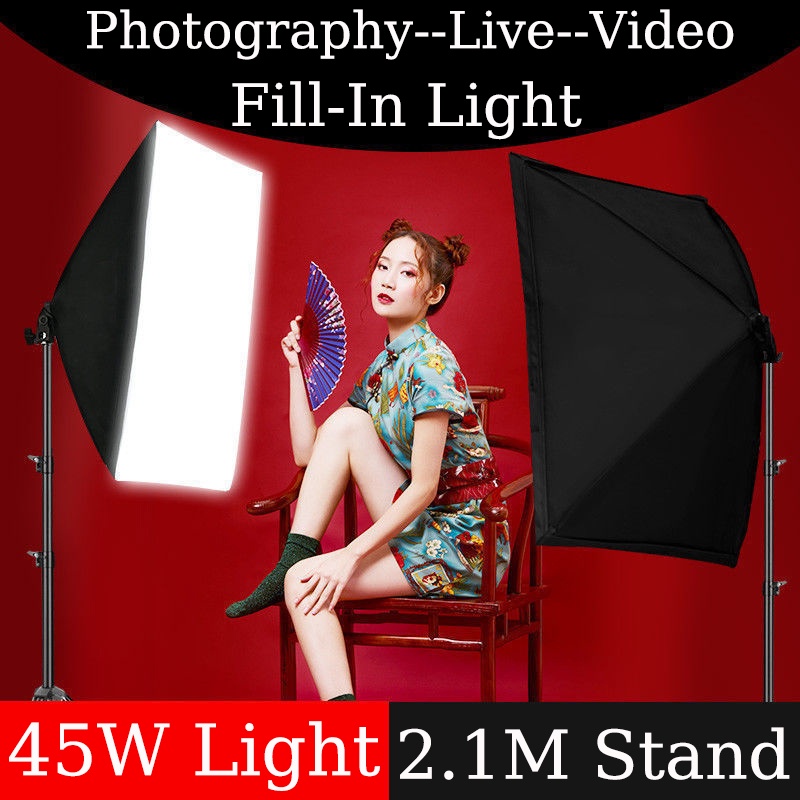 45W Light Bulb Photography Studio Video Stand Lights Lighting Kit 50