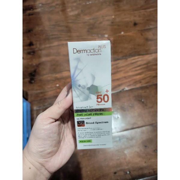Dermaction Plus by Watsons Advanced Sun Zinc Acne Prone Aqua Gel Broad