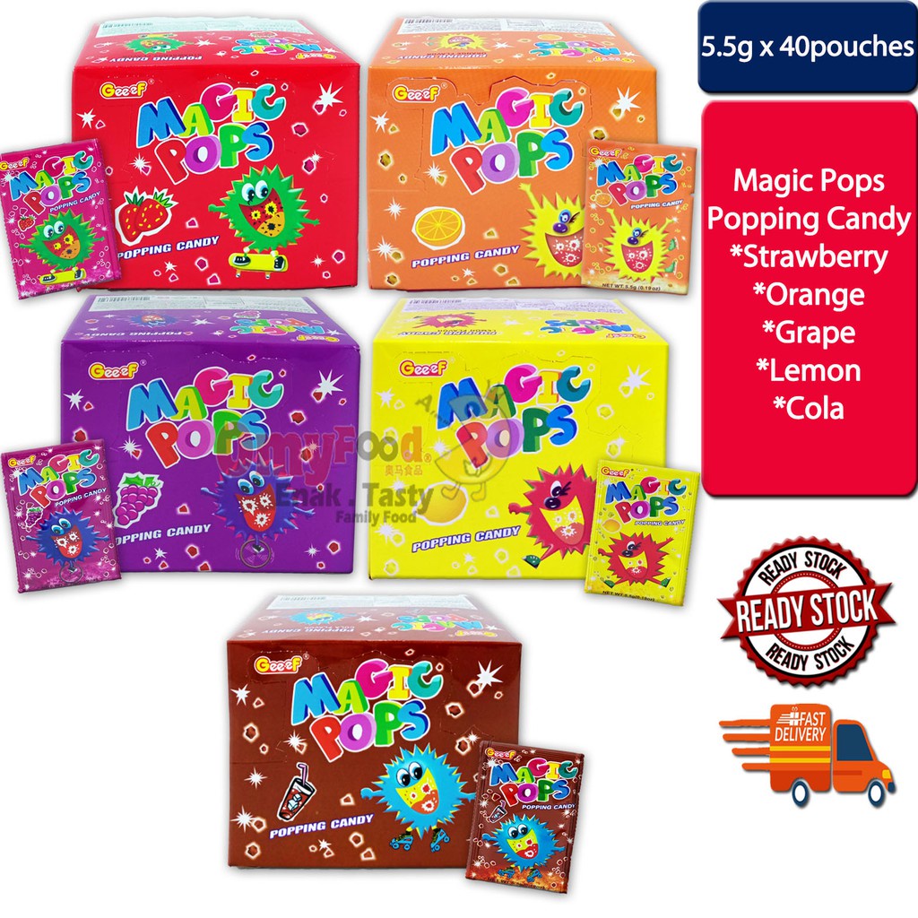 5.5g x 40pcs Magic Pops Popping Candy [Strawberry / Orange / Grape