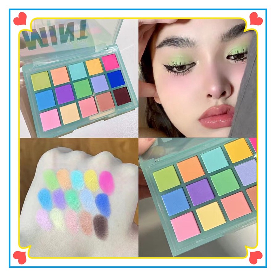 15 Colors Blue Eyeshadow Makeup Pallete Matte Eye Shadow Palette Neon