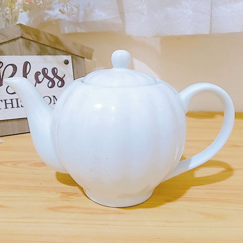 CHRISTMAS SALE 500ml Microwavable White Porcelain Tea pot Japanese