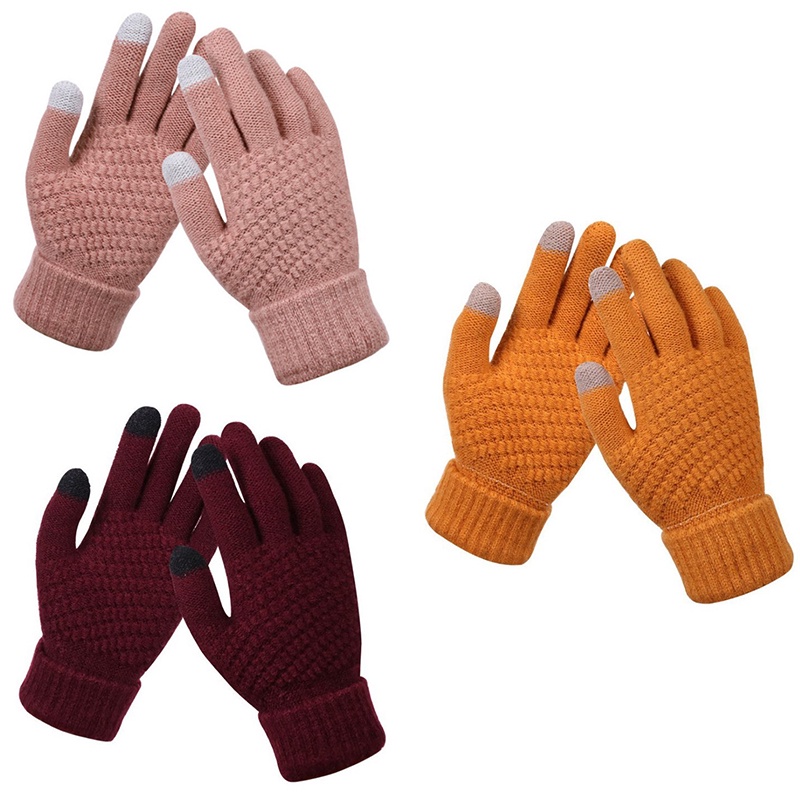 <firefly> knitted Winter Warm Wool Gloves Touch Screen Gloves Man Women Winter Gloves