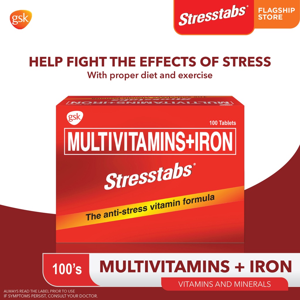 Stresstabs Multivitamins + Iron 100 tablets for fatigue, mental focus