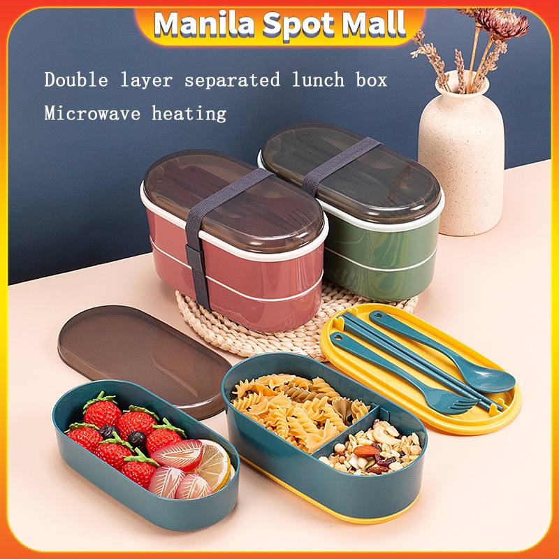 Wheat Straw Eco friendly Lunch Box 2Layers Microwavable Food Container 