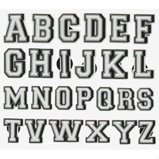 COD∈The letter style A-Z series Jibbitz Crocs Pins for shoes bags