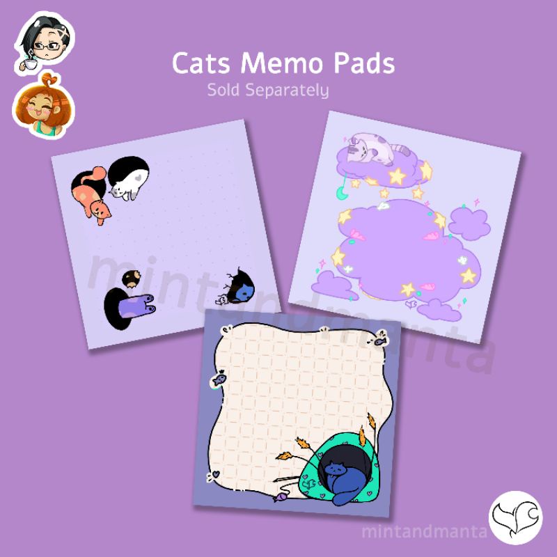 Cats Handcrafted Notepad | Handmade Memo Pad | Cute | Aesthetic ...
