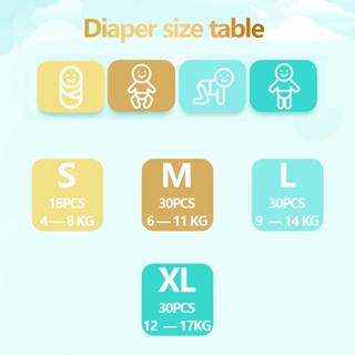 Baby Diaper Disposable Newborn Tape Diaper Size XL(12-17kg)30Pcs Send Baby wipes More and Cheaper #9