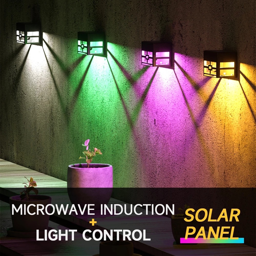 LED Outdoor Solar Light Waterproof Motion Sensor Light Control Wall