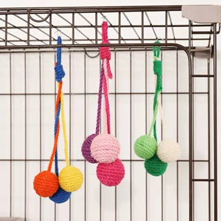 Cat Toy Interactive Colorful Hanging Wall Chew Catnip Sisal Scratching Ball 3 In 1 Funny Training Toys for Cats Pet Supplies