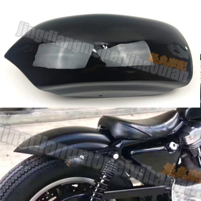 ▽Short Flat Rear Fender Bobber Cafe Racer For Harley Davidson Iron Sportster Xl 883 1200 48 72 Fort #2