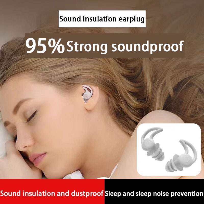 Soft Silicone Earplugs 3 Layers Noise Reduction Earplugs Sleeping Study