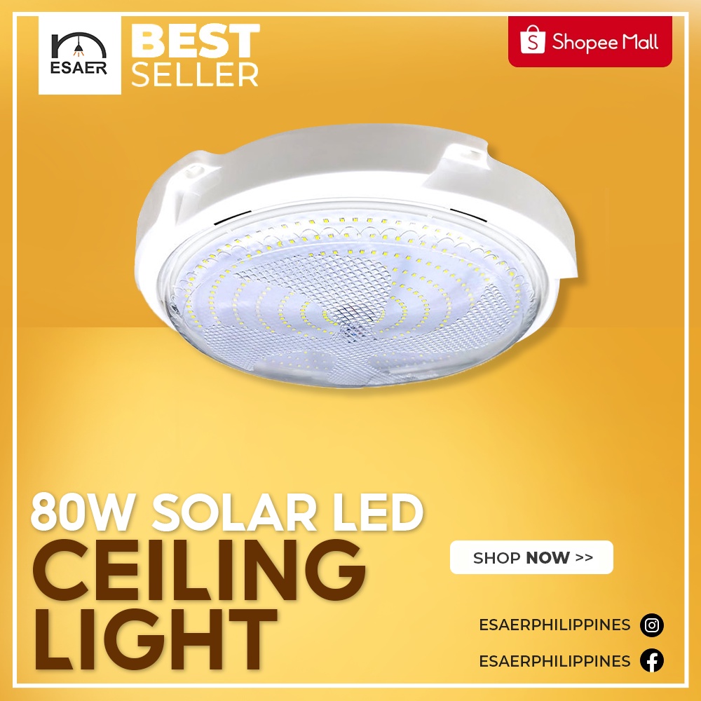 ESAER Solar Ceiling Light LED Indoor Outdoor Solar light with Remote