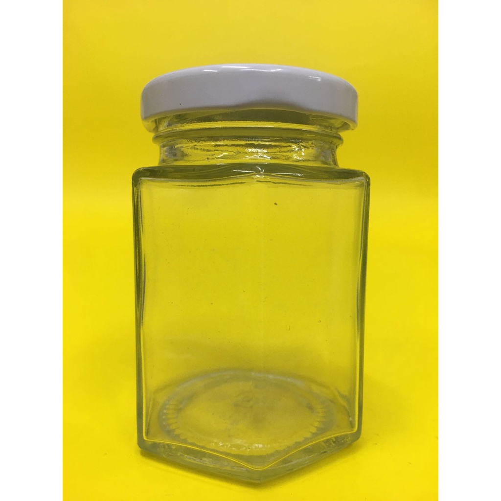 24pcs 100ml Hexagon Glass Jar Size 5.2cmX 5.2cmX 8.2cm With Free Seal