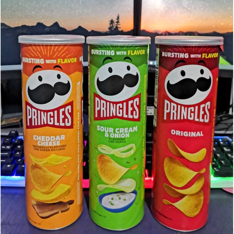 Pringles 158g(Sour Cream/Original/Cheddar Cheese Flavor) | Shopee ...