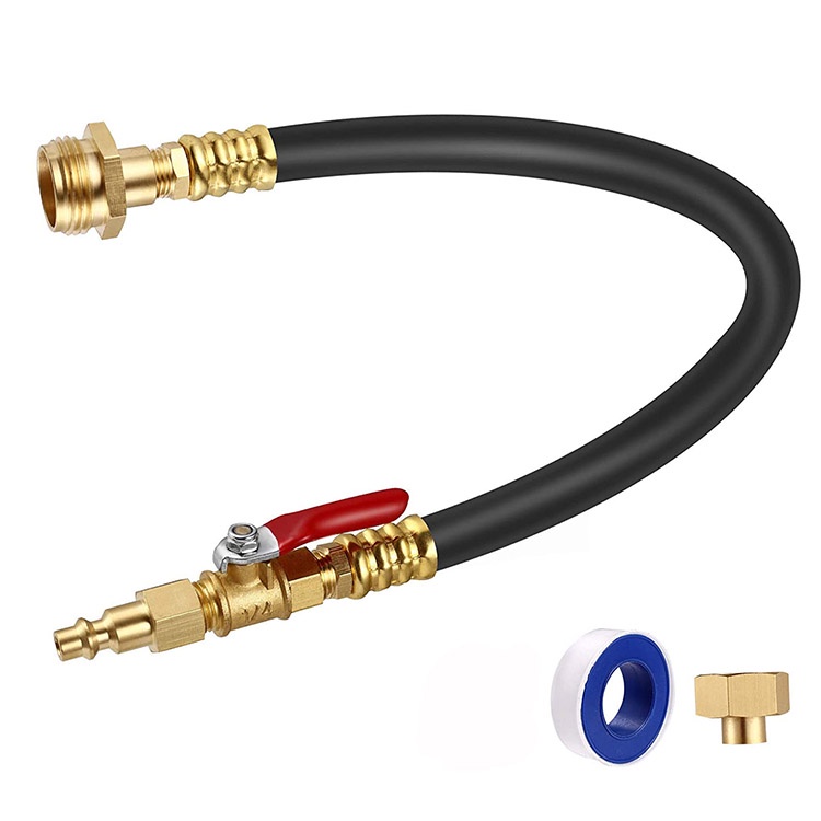 RV Water Jet Adapter with Shutoff Valve Air Compressor Male and Female