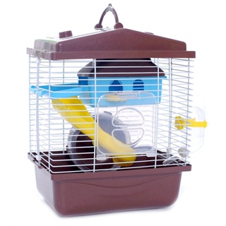 ◊☒2Pcs Pet Cage Hamster Cottage na may Transparent Skylight Double Layer House para sa Hamster - Asu