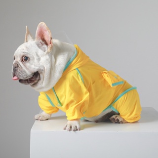 Big Dog Raincoat Hoodies Pet Waterproof Clothes French Bulldog Pug Chihuahua Raining Coat Small Medium Dog Windbre