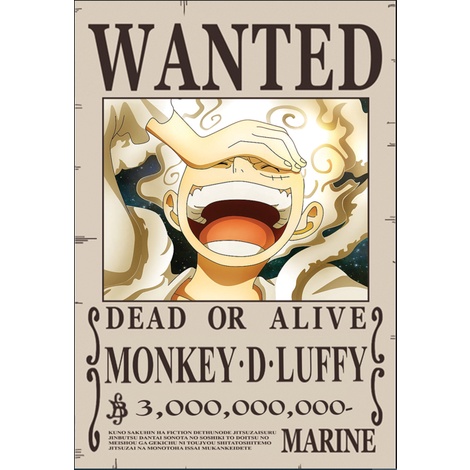 One Piece Wanted Poster wall sticker A6 Size- AFTER WANO BOUNTY ...