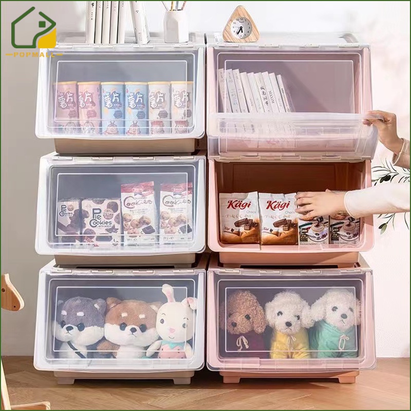 Flip top storage box with wheels storage box for toys clothes home