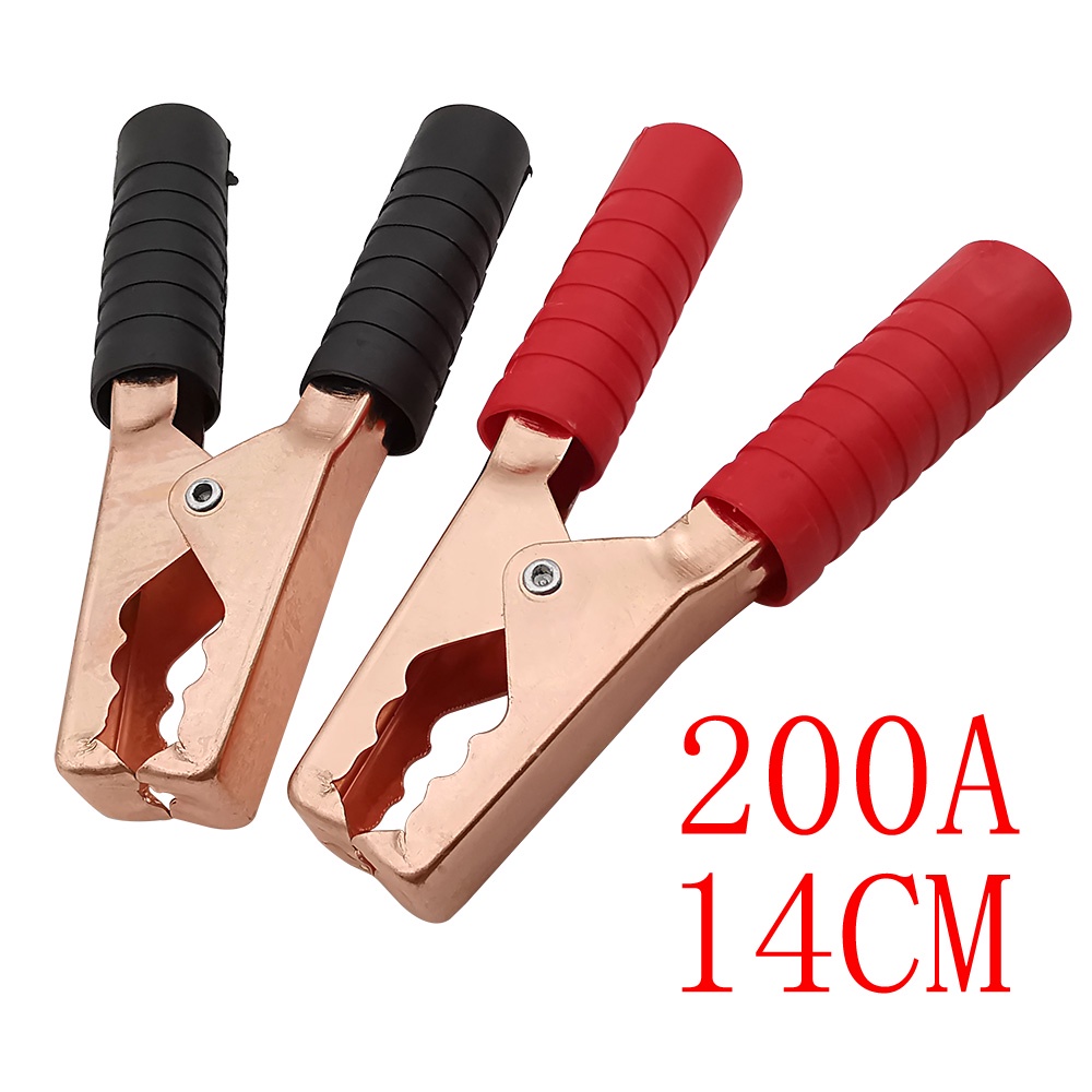 140mm/5.5inch 200A Large Crocodile Clips Connector Power Cable Van Car