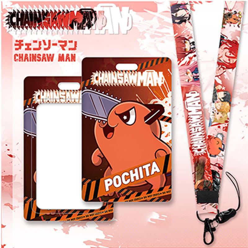 5 styles Anime Chainsaw Man Lanyard Strap Keychain Denji Makima Aki