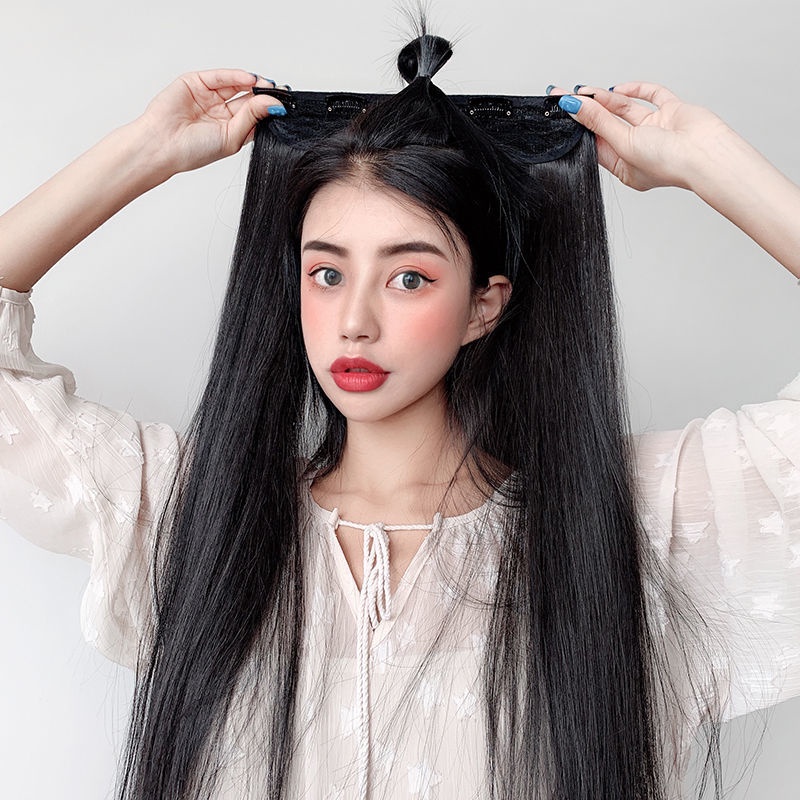 Wig Female Long Straight Hair Invisible Seamless OnePiece Hair Extension Piece Simulation Hair