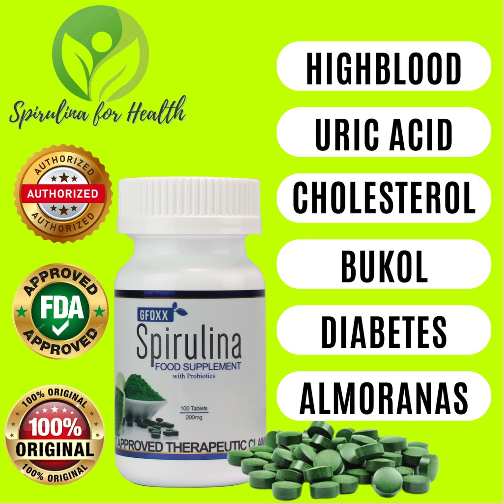 Original Gfoxx Spirulina with Probiotics 100 Tablets Shopee Philippines