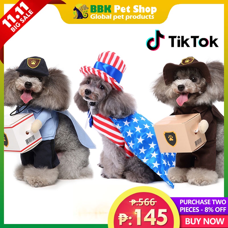 BBK Funny dog clothes upright Cosplay pet clothes Dog cat standing suit