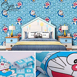 OYA self-adhesive pvc wallpaper blue cartoon character 10mx45cm for kiddie room wall decor waterproo #4