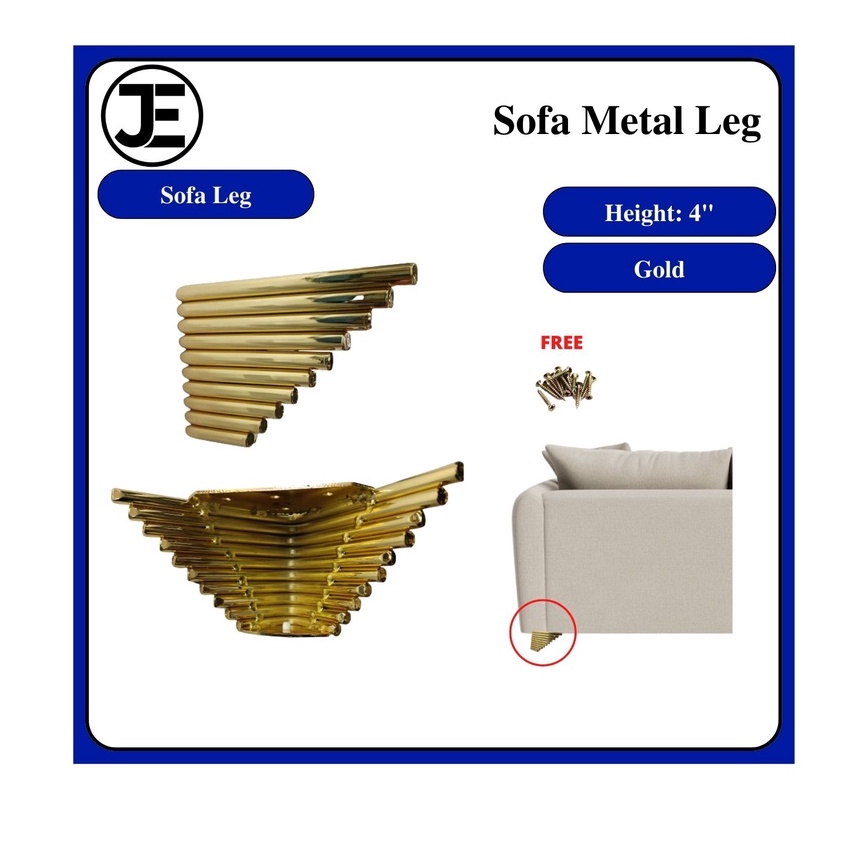 (4") Sofa Metal Leg Furniture Wing Chair Sofa Leg Tiger Leg DIY GOLD